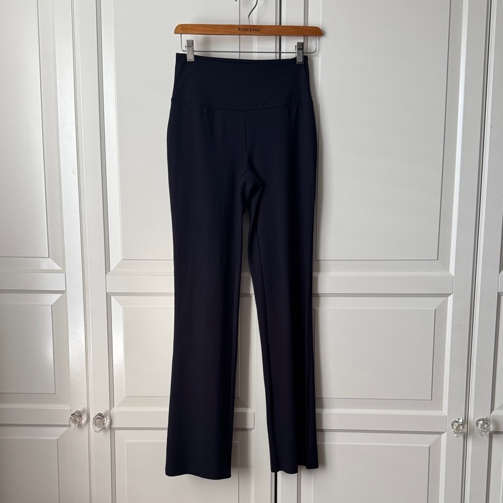 Black High-Rise Stretch Flare Pants